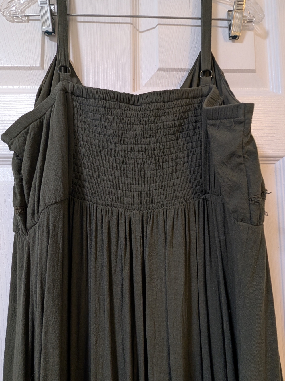 Torrid Size 2X (2) Olive Green Button Bodice Strappy Maxi Dress - Picture 5 of 11
